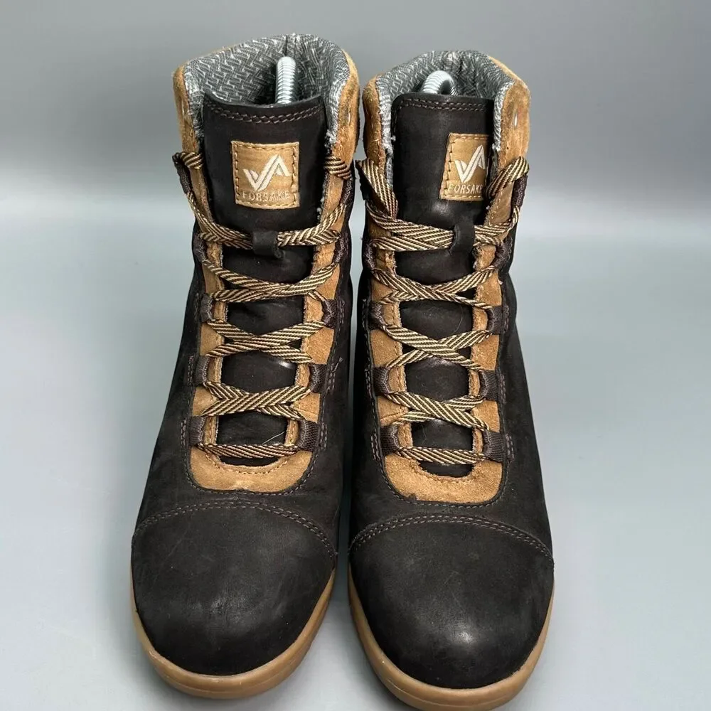 Forsake Alma Women's Size 7 Boot Black High Hidden Wedge Waterproof Lace Up